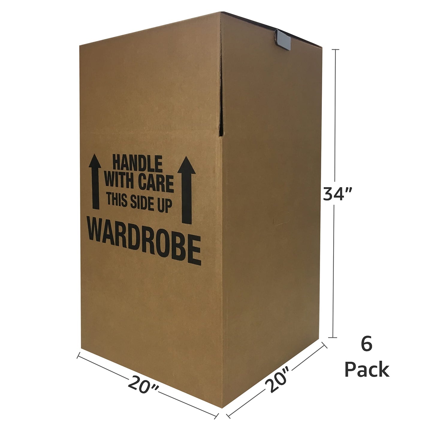 Uboxes "Shorty Space Saving Wardrobe Moving Boxes (Bundle of 6) 20" x 20" x 34" Moving Boxes, corrugated