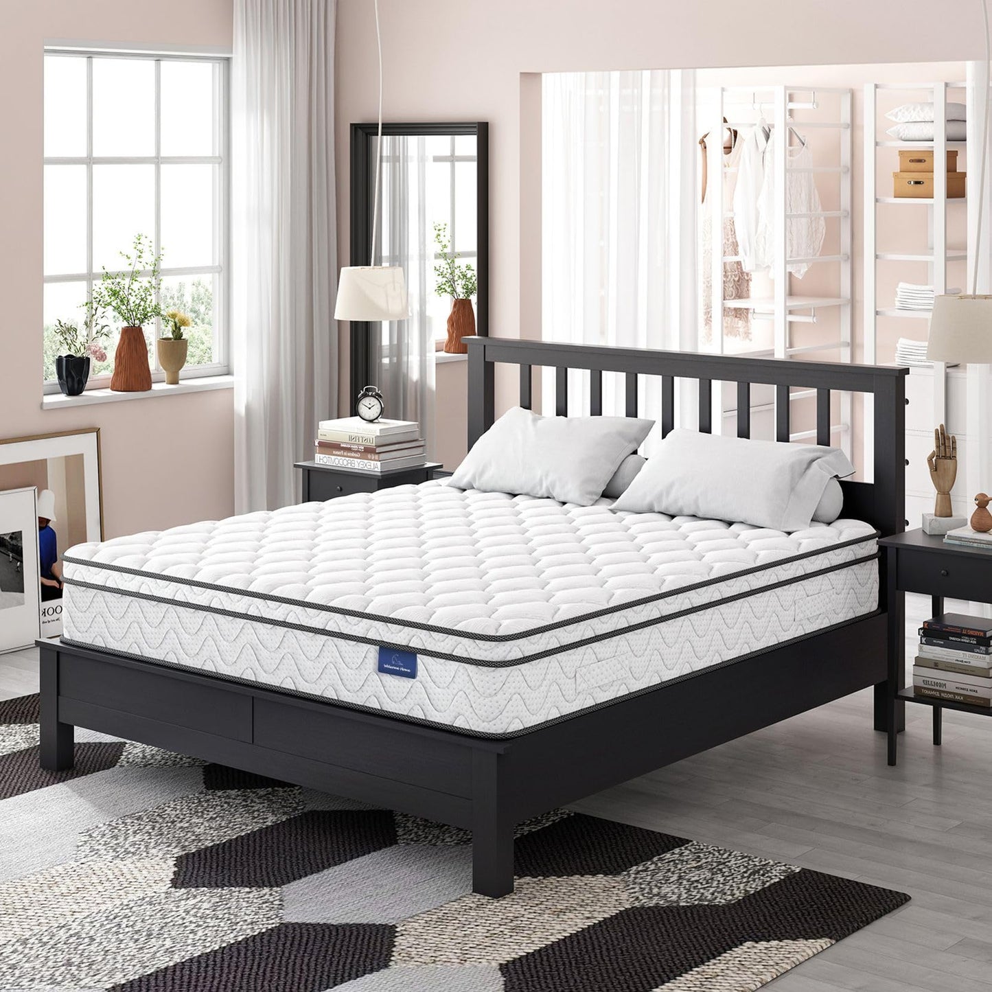 Vesgantti 12 inch Twin Size Mattress, Hybrid Single Mattress in a Box with Memory Foam and Pocket Spring, Ergonomic Design & Pressure Relief, Medium Firm Feel, 39"*75"*12"
