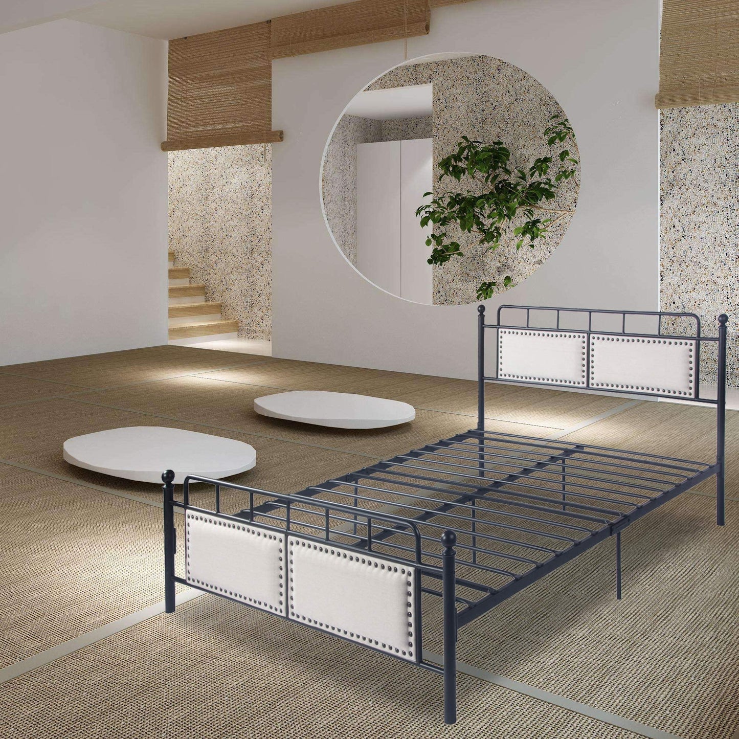 Vilobos 12 Inch Platform Metal Modern Bed Frame with Headboard and Side Rails,No Box Spring Needed,Full