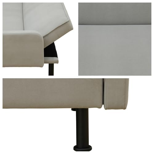 Trygoal Futon Sofa Bed, Convertible Sofa Bed with Adjustable Backrest, Sleeper Couch Bed Loveseat with Armrest for Living Room Bedroom Small Spaces, Grey, 77.5"