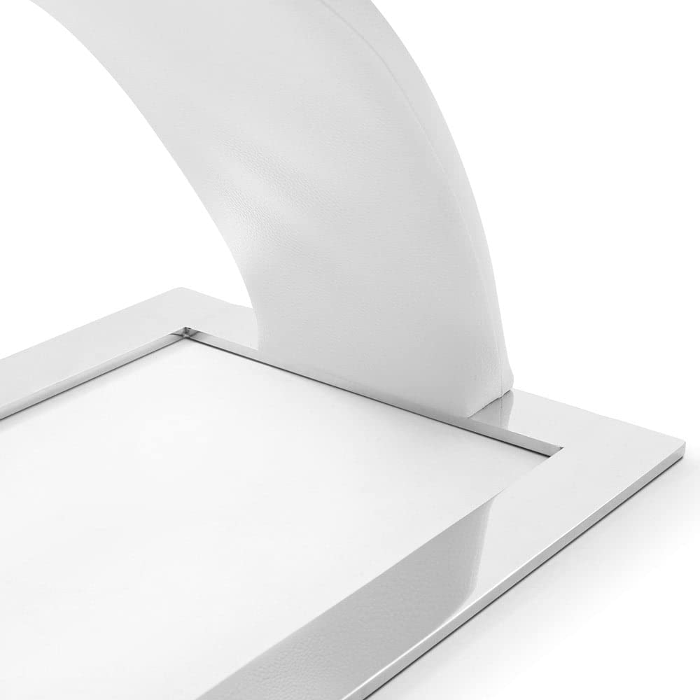 ZURI Furniture Modern Mesa Dining Chair in White Leatherette and Stainless Steel