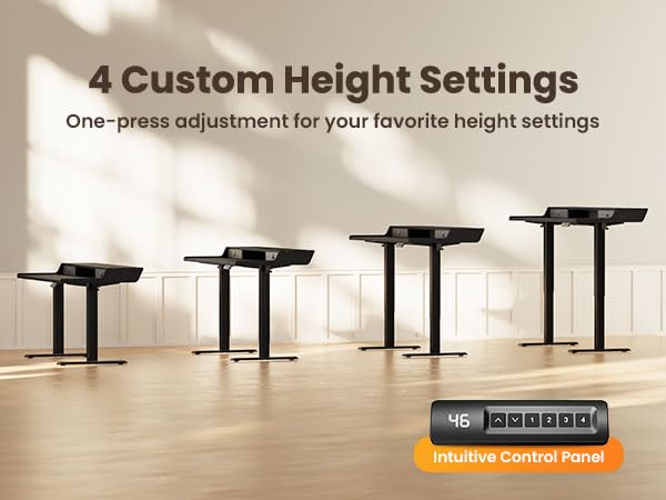 ErGear Electric Standing Desk with Drawers, 55″ x 28″ Gaming Table Compatible Monitor Stand, Stand up Desks, Home Office Height-Adjustable Desk with Storage Shelf, 4 Preset Heights, Black