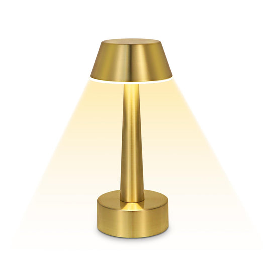 UMEXUS Cordless Small Table Lamp for Bar Restaurant, Rechargeable Battery Operated Touch Lamps, Gold 3-Way Dimmable Metal Portable Bedside Mini Night Light for Outdoor, Home Decor