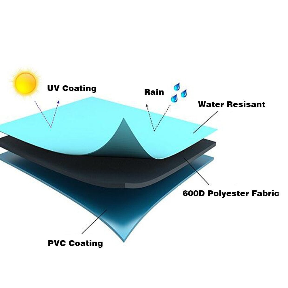 Vailge Rectangular/Oval Patio Table Cover, Heavy Duty and Waterproof Outdoor Lawn Patio Furniture Covers, Large Beige & Brown