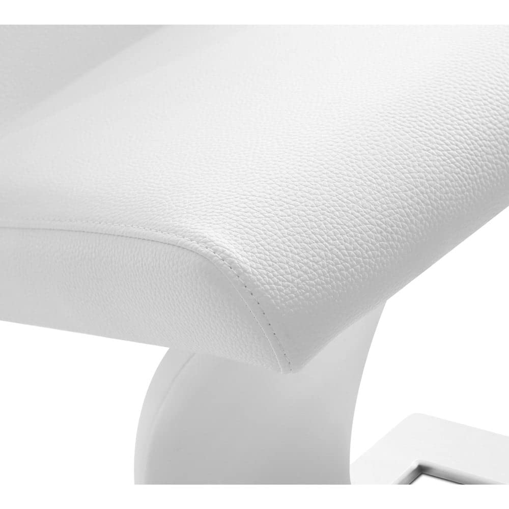 ZURI Furniture Modern Mesa Dining Chair in White Leatherette and Stainless Steel