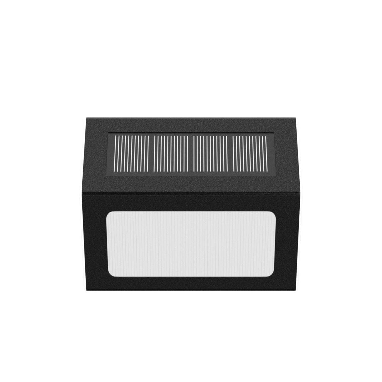 XLUX Solar Lights for Steps Decks Pathway Yard Stairs Fences, LED lamp, Rainproof, Black Metal Housing, 6 Pack