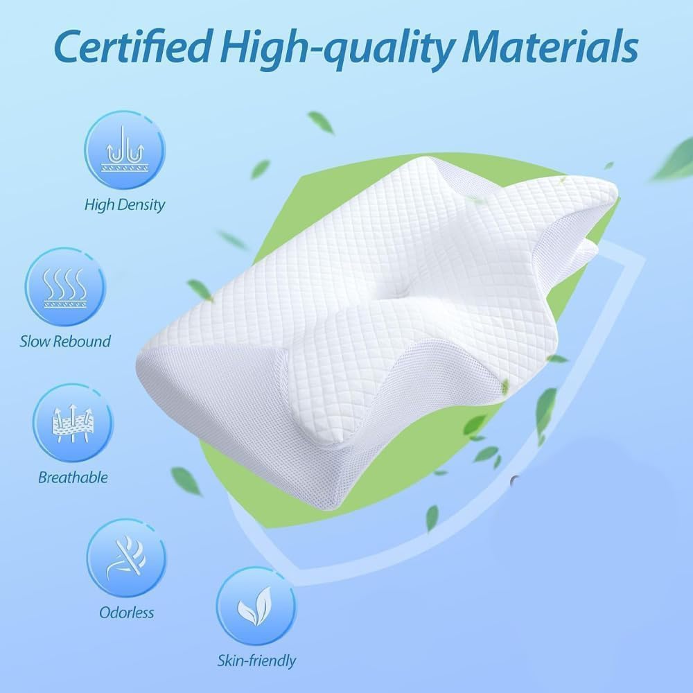 2025 Upgrade Neckhaven Pillow, Neckhaven Pillow Hospitality Collection, Neck Haven Pillows, Ergonomic Memory Foam Cervical Neck Pillow for Sleeping, for Back Stomach Side Sleeper (Grey)