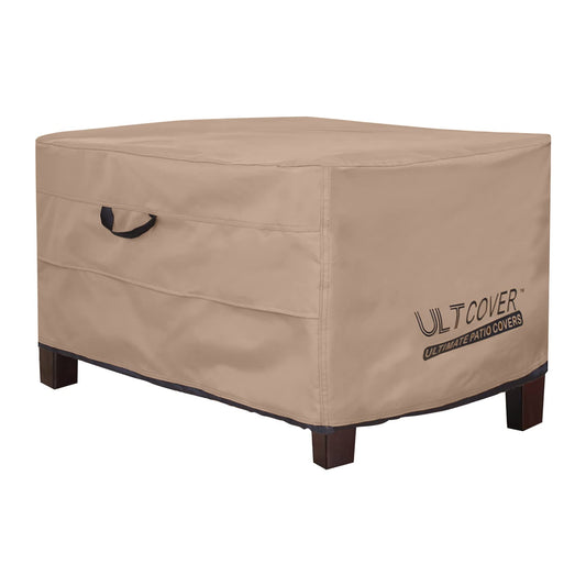 ULTCOVER Waterproof Patio Ottoman Cover Rectangular Outdoor Side Table Furniture Covers Size 26L x 20W x 18H inch