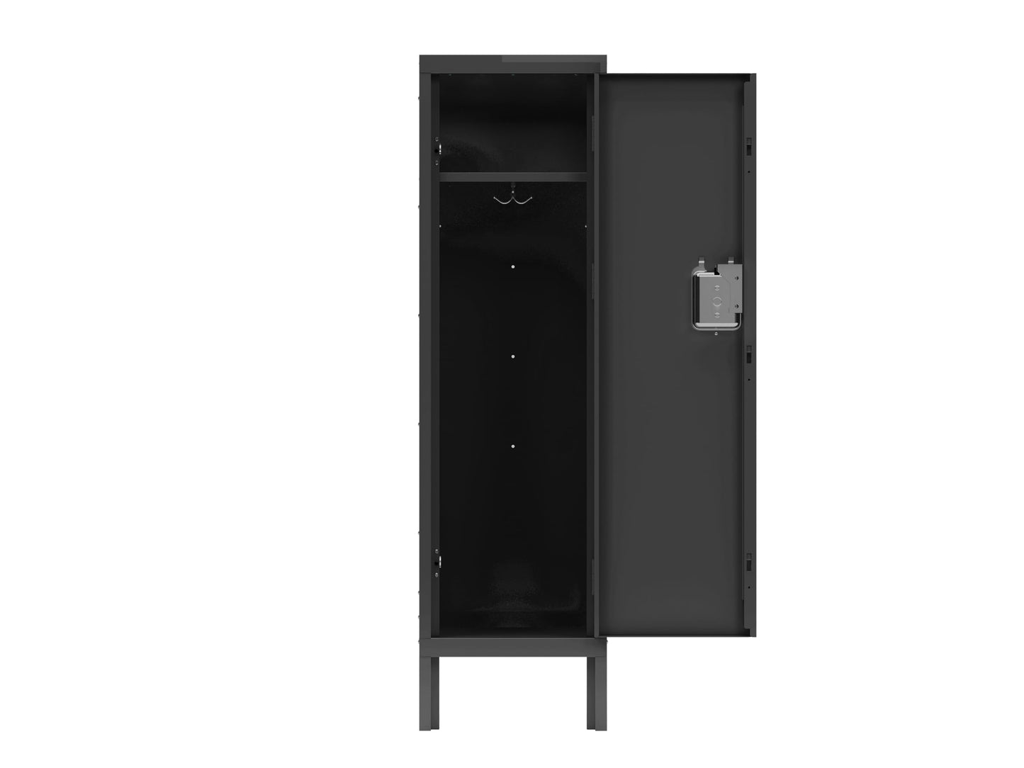 VeroFree Tall Single Door Metal Storage Locker Cabinet Industrial for Living Room, Bedroom, Gym, School Durable Spacious Black Organizer (1 Door)