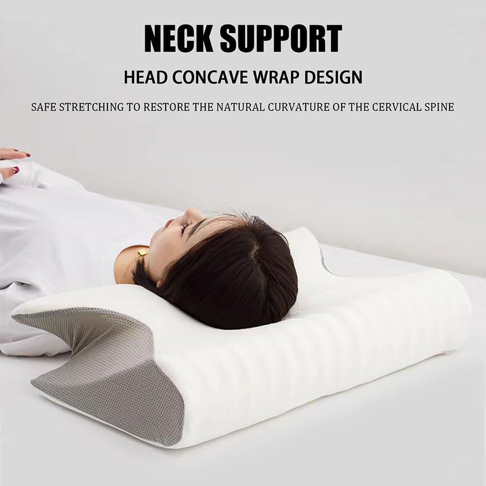 2025 Upgrade Neckhaven Pillow, Neckhaven Pillow Hospitality Collection, Neck Haven Pillows, Ergonomic Memory Foam Cervical Neck Pillow for Sleeping, for Back Stomach Side Sleeper (Black)
