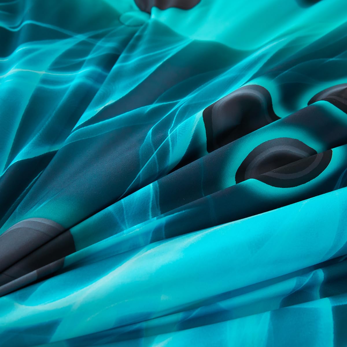 ZSYAYAHA Gamer Twin Bedding Set for Boys 6 Pieces Gamepad Comforter Set for Kids Teens Black Aqua Bed in A Bag 3D Geometric Video Gaming Bed Sets with Sheets(Aqua, Twin)