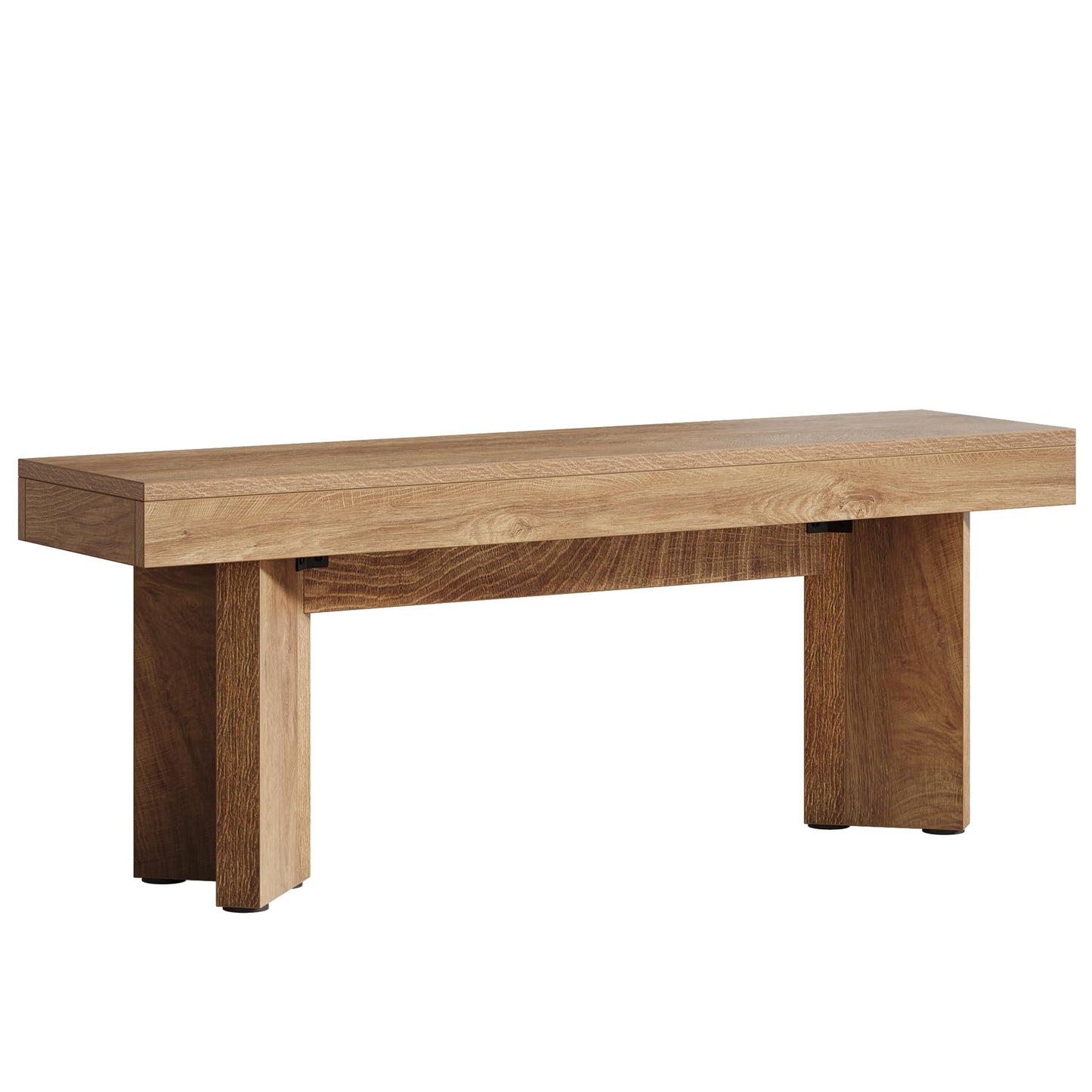 Tribesigns 47" Wooden Entryway Bench, Farmhouse Indoor End of Bed Bench, Long Table Benches Seat for Bedroom, Hallway, Foyer, End of Bed (Rustic Brown)