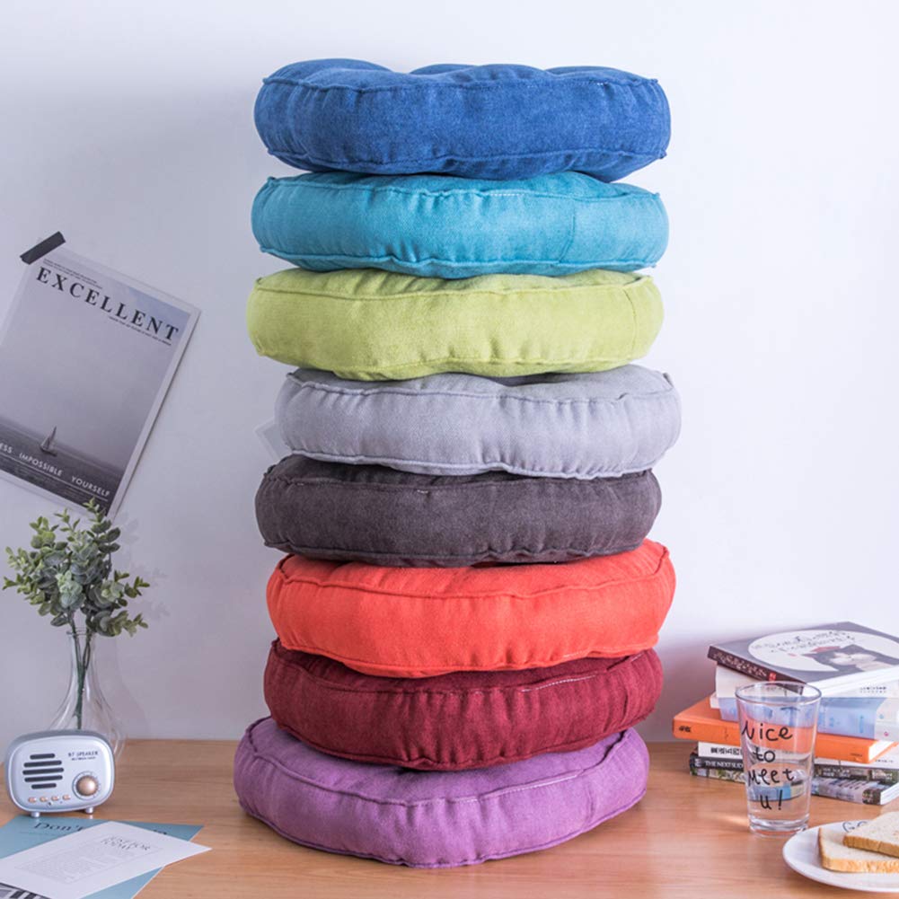 XSlive Soft Round Chair Pad Non Slip Padded Chiar Cushion Soft and Comfortable Seat Cushions for Kitchen Dining Office Chairs (Grey R,16"x16")