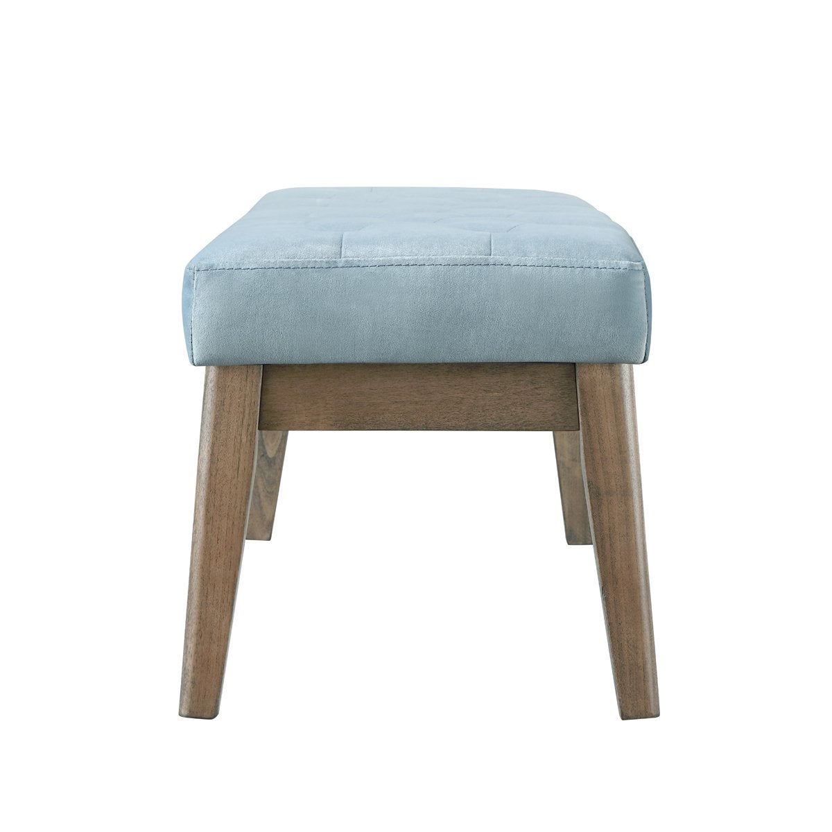 24KF Velvet Upholstered Buttons Tufted Entryway Bench with Solid Wood Leg,Bed Bench Ottoman with Padded Seat,5034-Seaglass