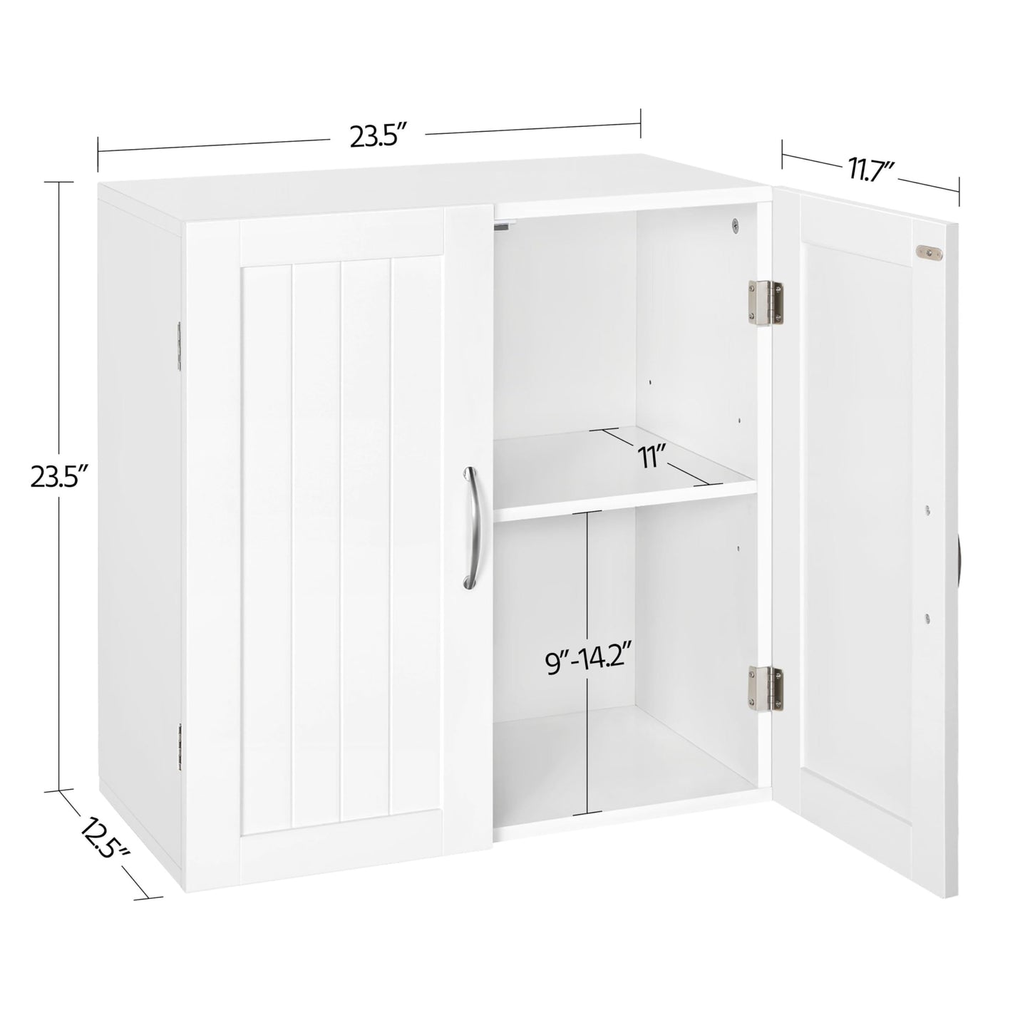 Yaheetech Bathroom Wall Cabinet, Kitchen Storage Cupboard Cabinet with 2 Doors, Wall Mount Storage Cabinet for Bathroom, Kitchen, Living Room, White