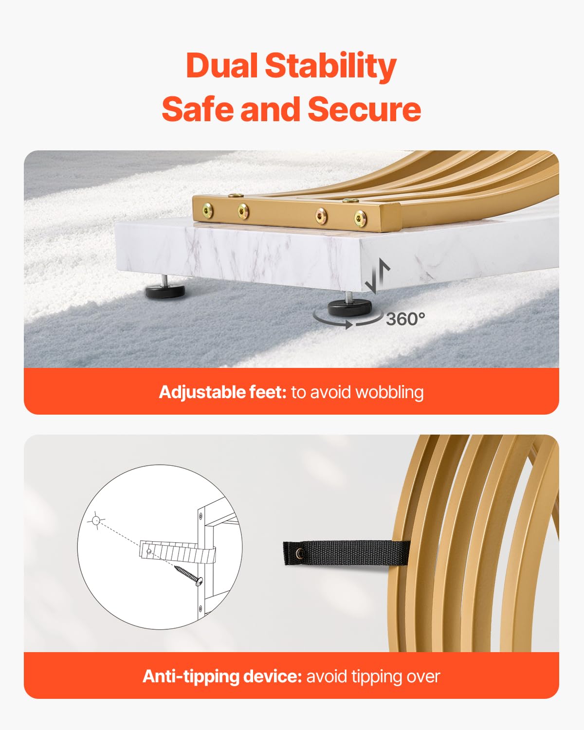 VEVOR Entryway Table, 39.4 Inch Gold Console Table, Narrow Console Table with Metal Frame, Modern Console Sofa Table for Living Room, Entryway, Hallway