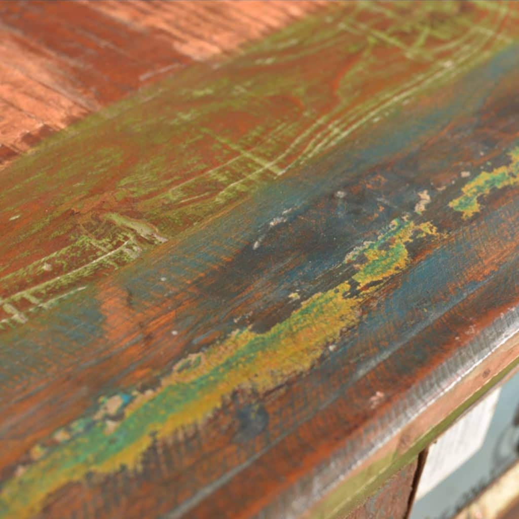 vidaXL Solid Wooden Cabinet with 4 Drawers, Handcrafted from Reclaimed Wood, Ideal for Storage and Decor, Brown, Size: 26" x 12" x 28"