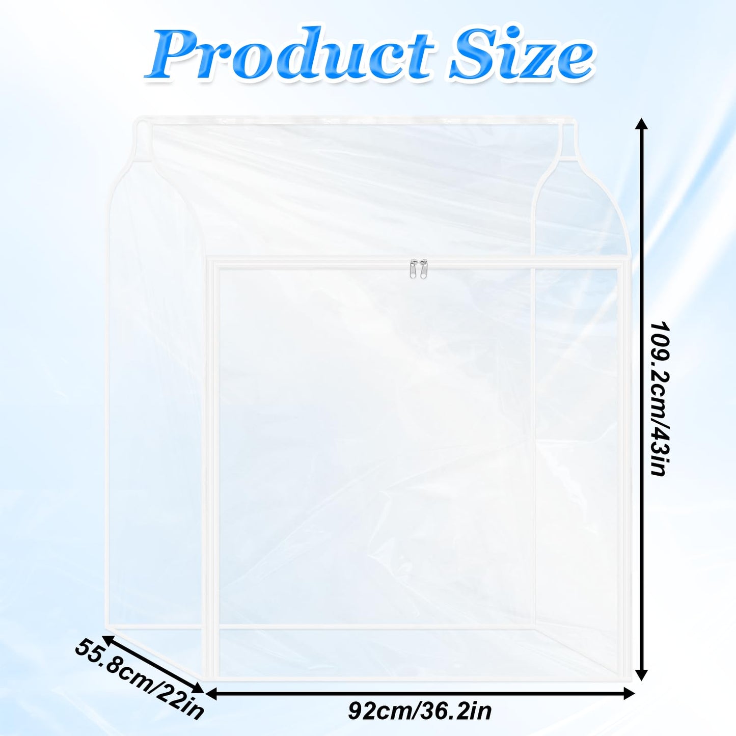 2 Pack Clear Garment Rack Cover Hanging Garment Bag for Closet Dustproof Clothes Rack Cover with Clear Window and Zipper Large Clothing Bags Dress Protector
