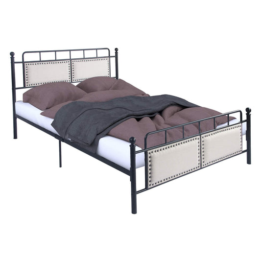 Vilobos 12 Inch Platform Metal Modern Bed Frame with Headboard and Side Rails,No Box Spring Needed,Full