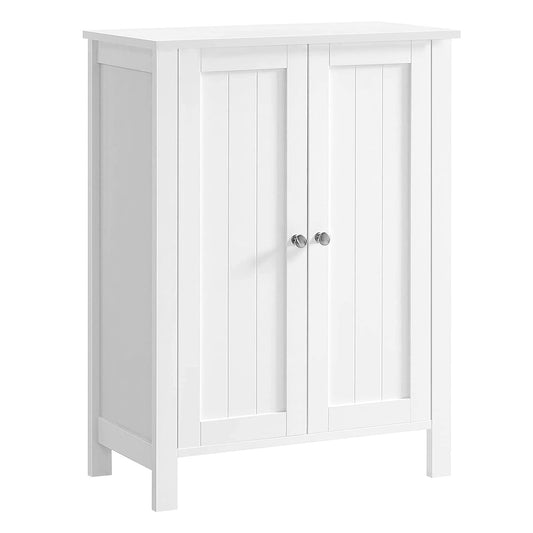 VASAGLE Bathroom Floor Storage Cabinet, Freestanding Bathroom Storage Unit with 2 Adjustable Shelves, 11.8 x 23.6 x 31.5 Inches, White UBCB60W