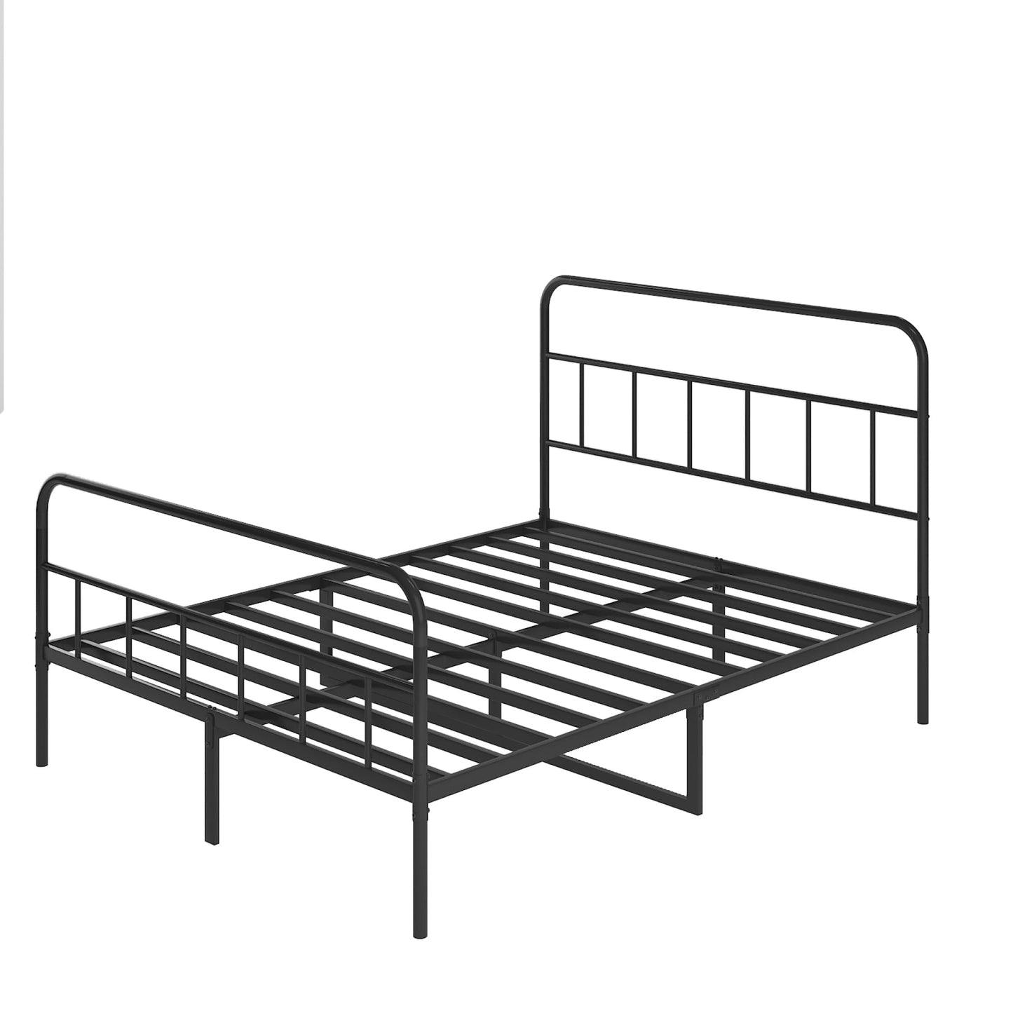 YuanDesign Metal Platform Bed Frame with Headboard, Sturdy Metal Frame, No Box Spring Needed(Queen)
