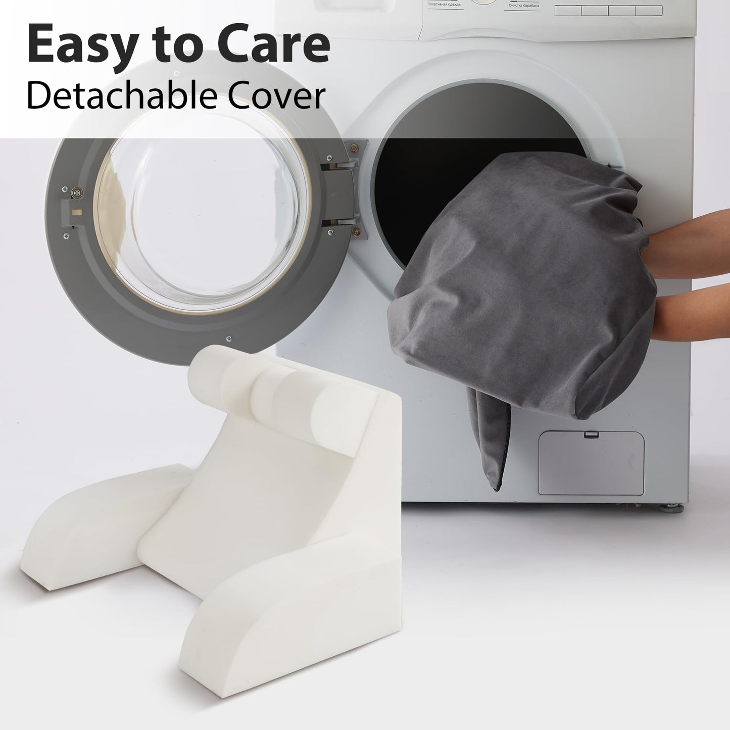 Velorose Reading Pillow for Sitting in Bed Adult, Back Pillow for Bed Sitting up, Backrest Pillow with Arms, Back Support Pillows for Gaming Lounging Watching TV, Medium 19" Grey