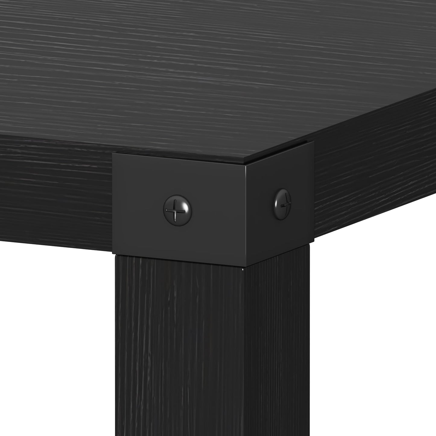 Treocho Farmhouse End Table Set of 2, Rustic Vintage Nightstand Side Table with Shelf for Living Room, Black