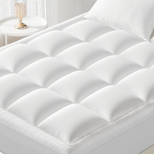 YUGYVOB Queen Mattress Topper -600GSM Extra Thick Cooling & Breathable Mattress Pad with Deep Pocket 8"-21" & Soft Down Alternative Filling, White