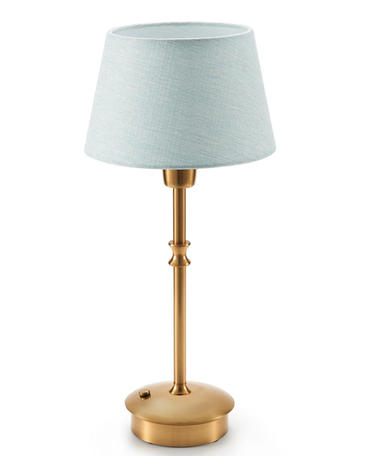 UMEXUS Cordless Lamp Rechargeable Table Lamps, 5000mAh Battery Operated Lights, 3 Level Brightness Dimmable, Portable Night Bedside Light for Patio, Restaurant, Dining, Fabric Shade, Antique Brass