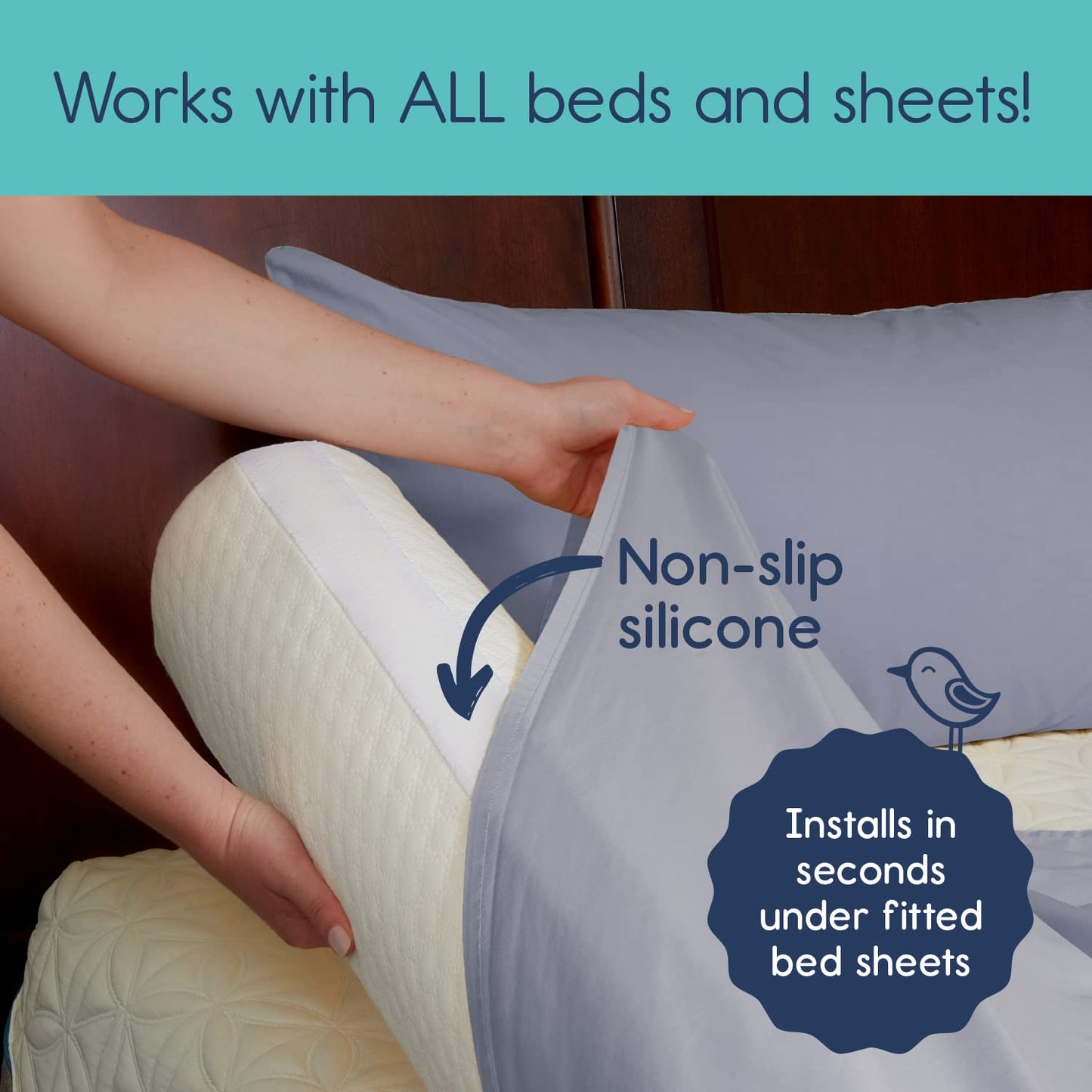 hiccapop [2-Pack] Foam Bed Bumpers for Toddlers, Toddler Bed Rails w/ Water-resistant Cover, Bed Guard Rail for Toddlers for Twin, Queen, King Beds