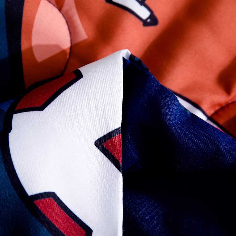 Wajade Sports Comforter Set - 7 Piece Queen Bedding with 3D Soccer, Basketball, Baseball, Football Design for Kids