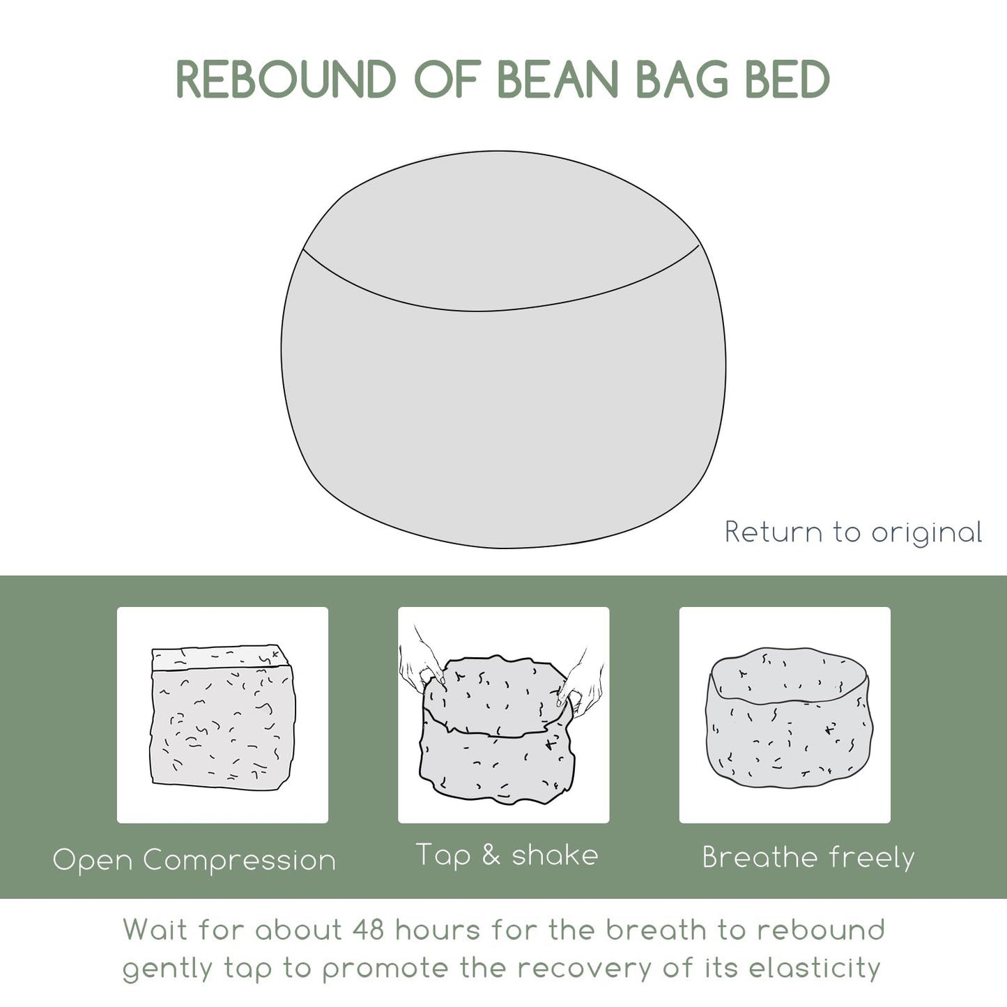 HIGOGOGO Giant Bean Bag Chair Bed for Adults,Convertible Beanbag Folds from Lazy Chair to Floor Mattress Bed,Large Floor Sofa Couch with High-Density Foam Filling, Machine Washable, Dark Grey