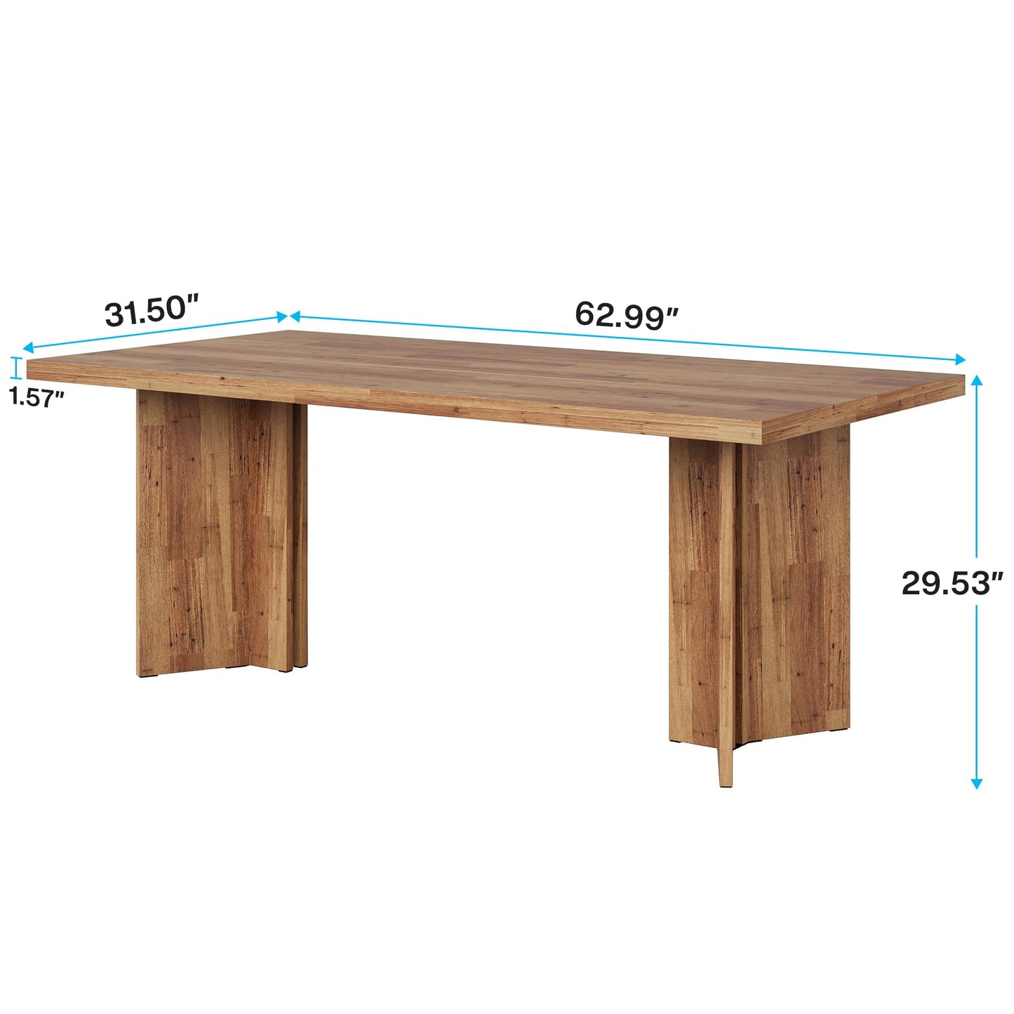 Tribesigns 63-inch Dining Table for 4-6, Farmhouse Kitchen Table with Large Tabletop, Rectangular Dinner Eating Table for Dining Room, Living Room, Kitchen