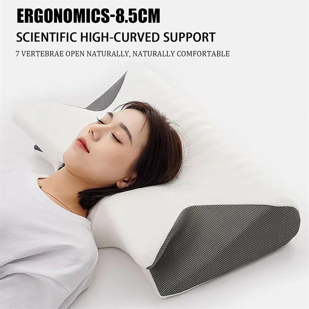 2025 Upgrade Neckhaven Pillow, Neckhaven Pillow Hospitality Collection, Neck Haven Pillows, Ergonomic Memory Foam Cervical Neck Pillow for Sleeping, for Back Stomach Side Sleeper (Black)