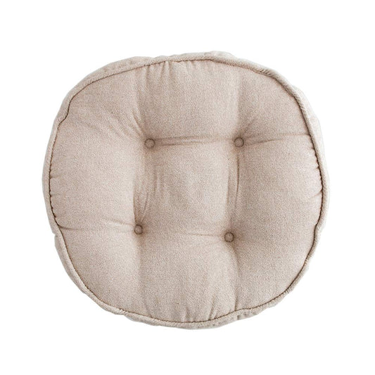 vctops Soft Chair Pads 18 inch Diameter Super Comfy Thicken Solid Color Round Seat Cushion for Kitchen Dining Room Office Chairs (Beige,18" x 18")
