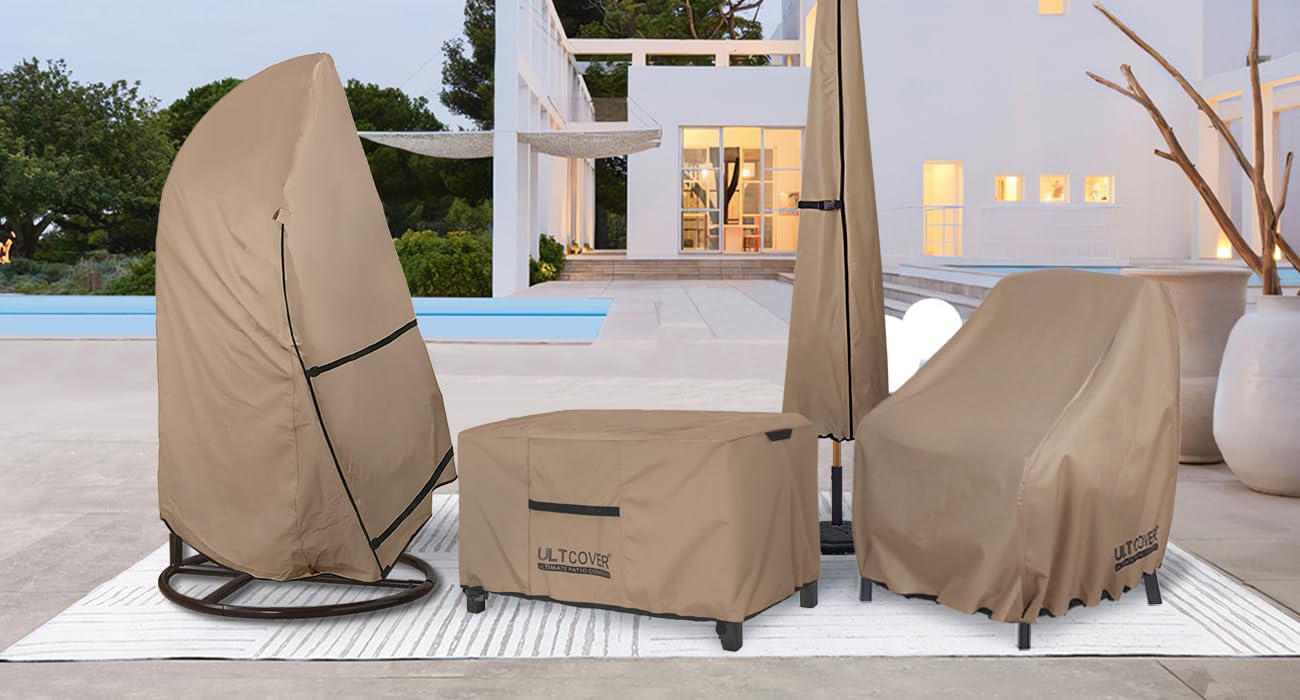 ULTCOVER Patio Coffee Table Cover, Waterproof Rectangular Outdoor Small Side Table Cover 36x22x18 inch