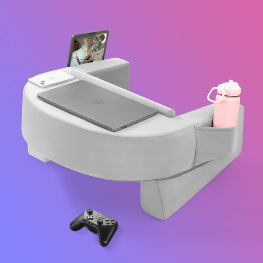 Weighted Idea Lap Desk Pillow with Arm Rest – Extra Large Memory Foam Support for Reading, Gaming, Working & Sitting in Bed, Couch or Floor – Laptop Cushion with Removable Washable Cover