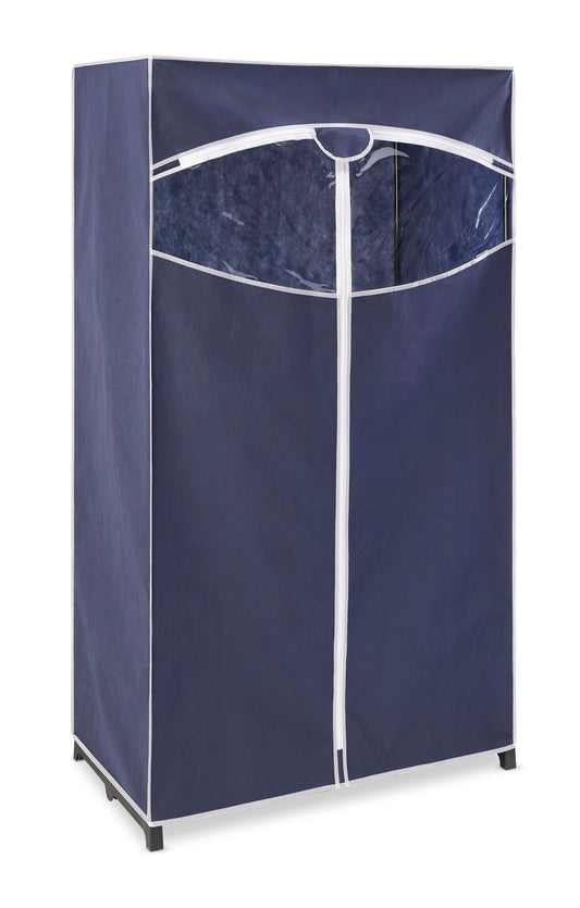 Whitmor 36-inch Clothes Closet - Double Door Portable Closet - Store Seasonal Clothing - Blue Fabric Cover