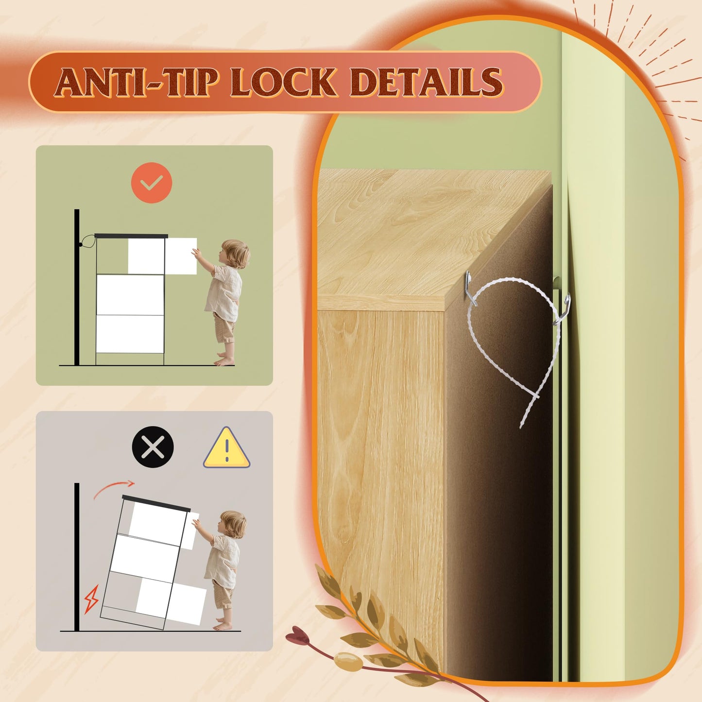 WLIVE Rattan Dresser for Bedroom, 5 Drawer Wood Boho Dresser Storage with Gold Metal Handle, Chest of Drawers for Living Room, Closet, Hallway, Light Oak