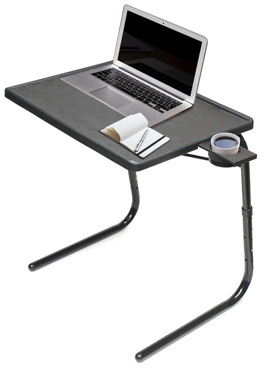 Table-Mate TV Tray Table | Portable Desk Folding Dinner Tray, Couch Table Trays for Eating Snack Food, Portable Laptop Desk, Bed Trays for Eating | Adjustable TV Trays with 3 Angles and Cup Holder