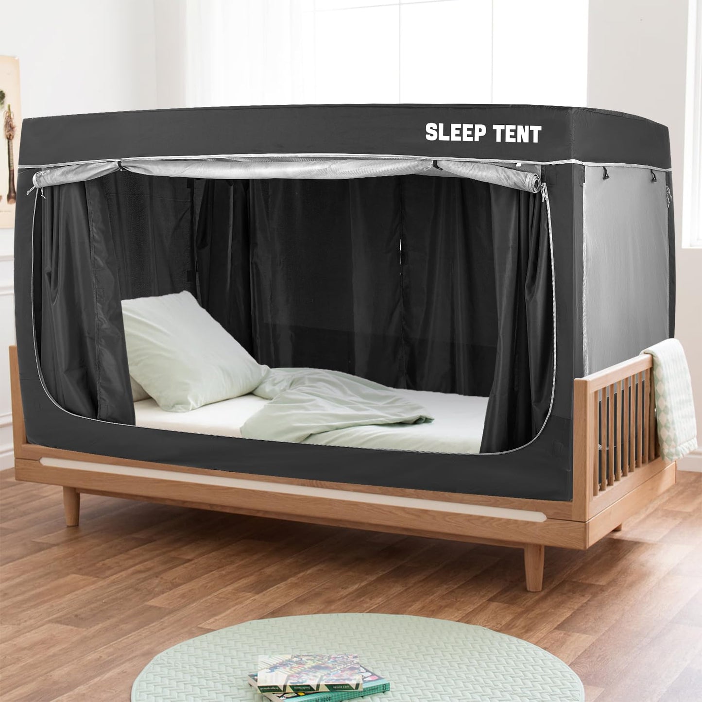 YAVIL Bed Tent Dream Tents Bed Canopy Indoor Sleep Privacy Bed Tents Spread Blackout Canopy Breathable Twin Size for Kids and Adult Patent (Mattress Not Included)