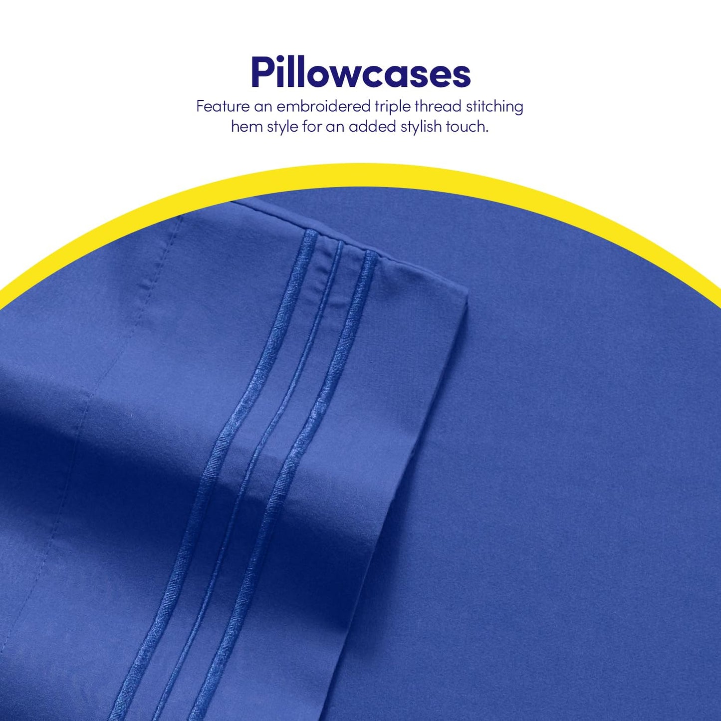 1500 Supreme Collection Full Sheet Sets Royal Blue - Luxury Hotel Bed Sheets and Pillowcase Set for Full Mattress - Extra Soft, Elastic Corner Straps, Deep Pocket Sheets, Full Royal Blue