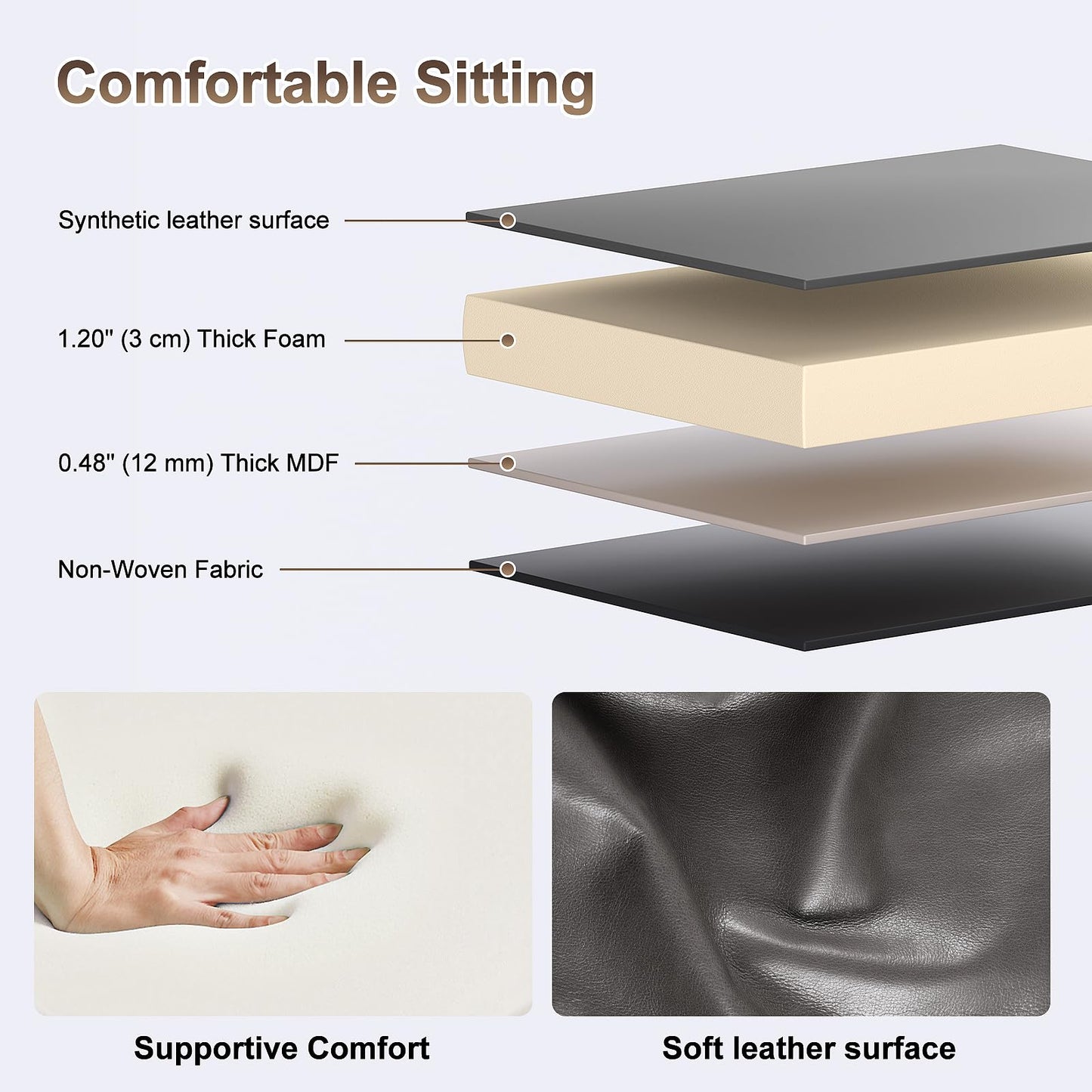 ZHOOGE Small Ottoman with Storage, Vanity Stool Chair Faux Fur, Foot Ottoman, Square Makeup Stool for Small Spaces, Living Room, Bedroom, Bathroom, Entryway, White