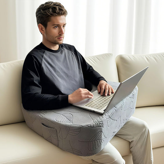XYRONICA Lap Desk Pillow for Laptop Reading Pillow for Gaming Arm Rest Pillow for Adult Extra Large Lap Desk for Working, Gaming and Reading (Light Gray)