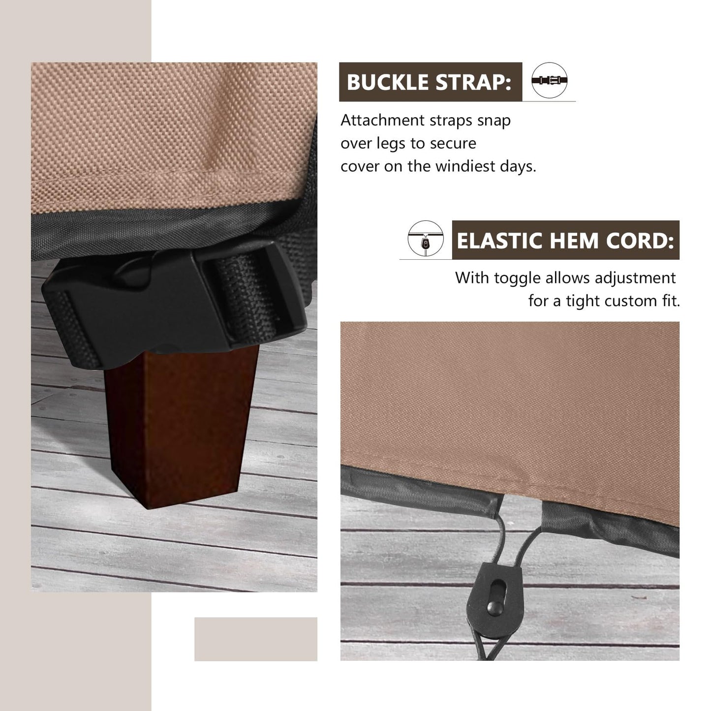 ULTCOVER Patio Coffee Table Cover, Waterproof Rectangular Outdoor Small Side Table Cover 48x26x18 inch