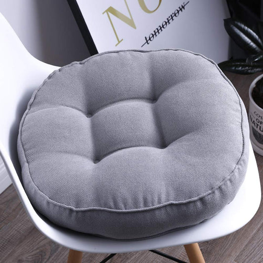 XSlive Soft Round Chair Pad Non Slip Padded Chiar Cushion Soft and Comfortable Seat Cushions for Kitchen Dining Office Chairs (Grey R,16"x16")