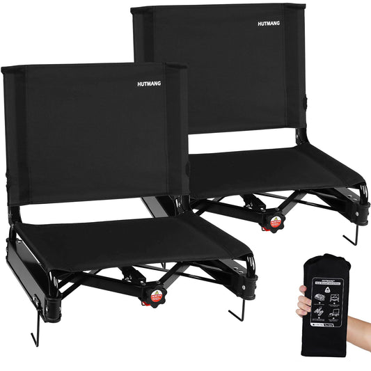 Wide Stadium Seats for Bleachers,Comfty Stadium Seats with Back Support,Folding Stadium Chairs for Adults with Carry Bag,Bleacher Seats with Backs and Cushion Support for All Sporting Events,2 Pack