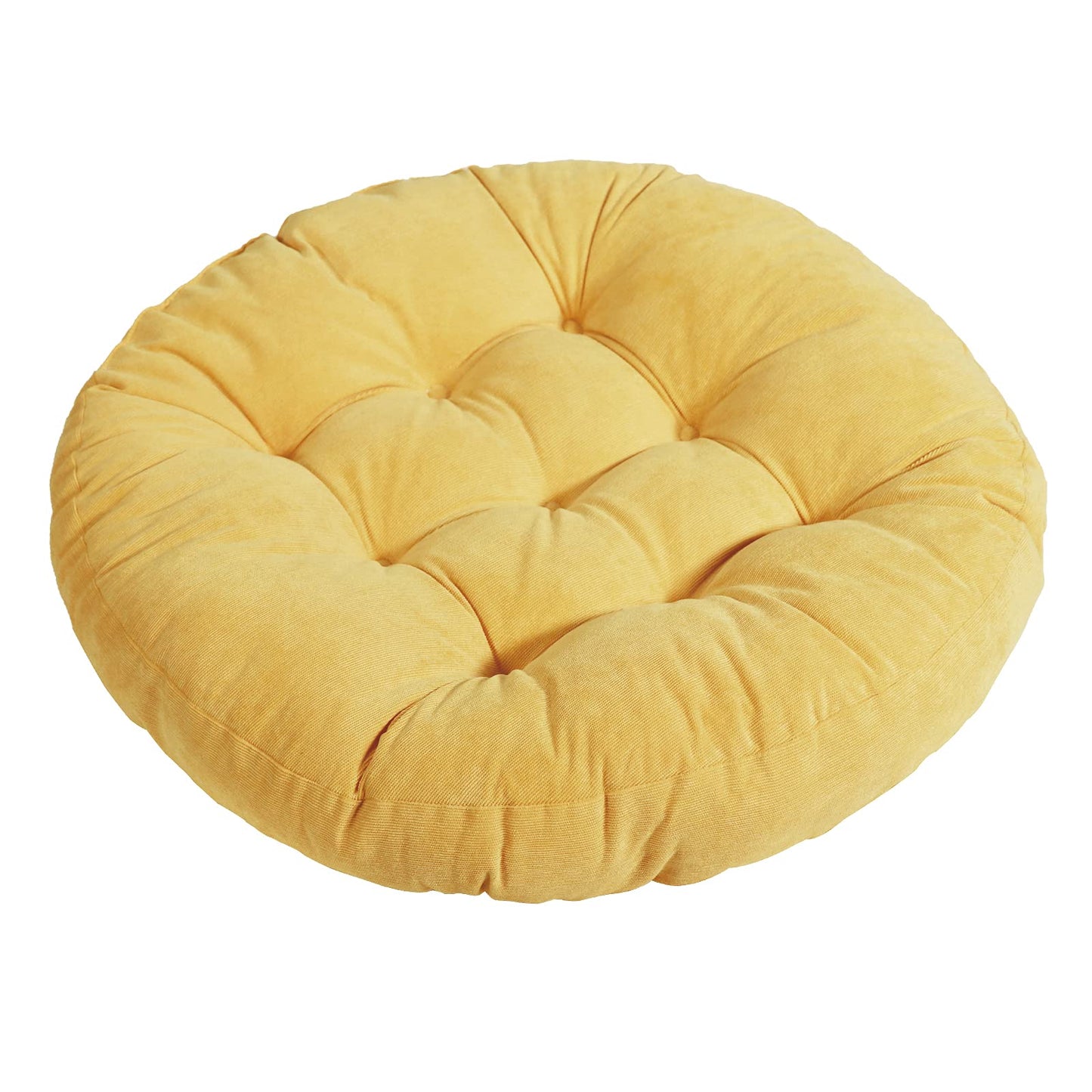 Tiita Floor Pillows Cushions Round Chair Cushion Outdoor Seat Pads for Sitting Meditation Yoga Living Room Sofa Balcony 22x22 Inch, Yellow