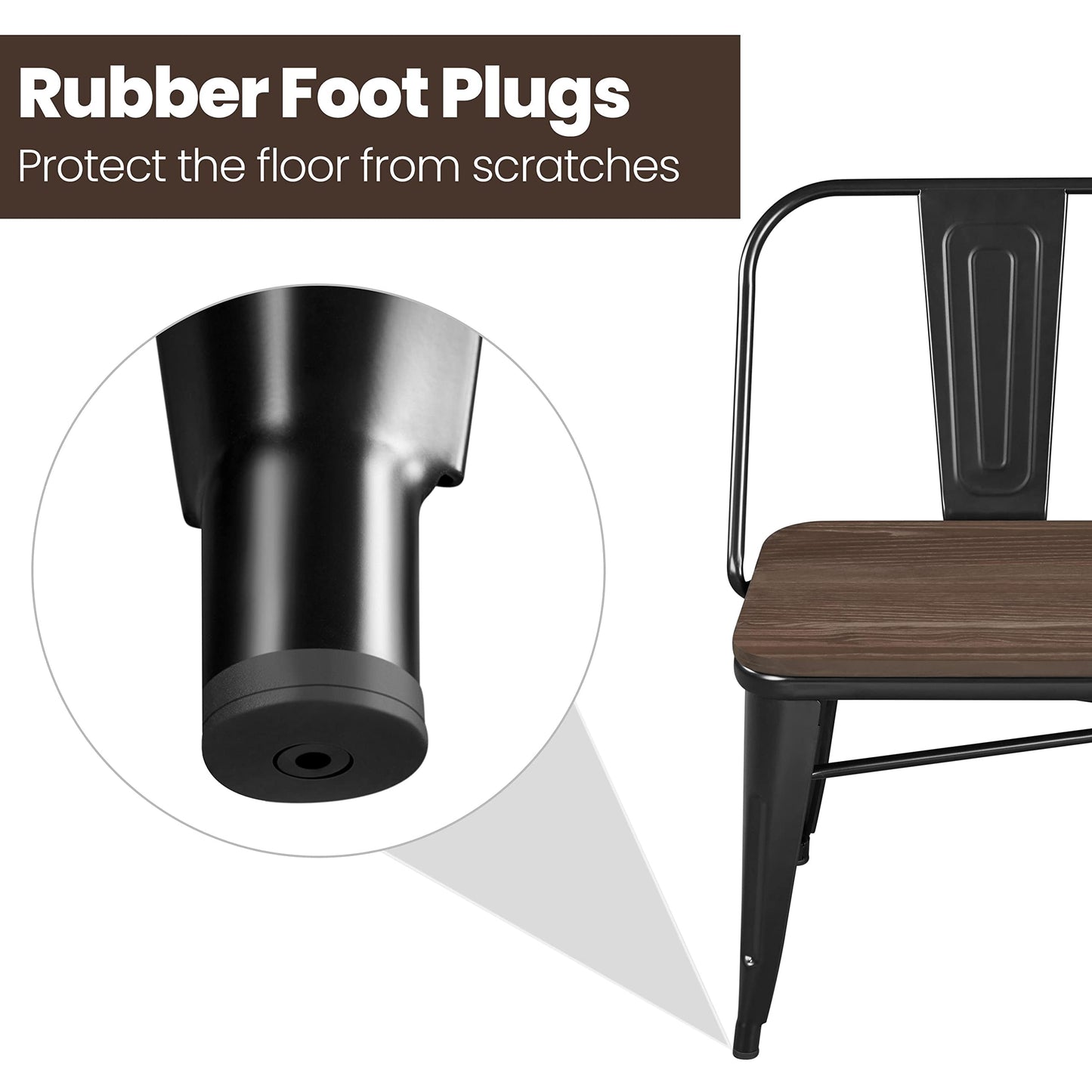 Yaheetech Industrial Metal Dining Bench Mid-Century Farmhouse Bench with Wooden Top Seat and Removable Backrest for Kitchen/Garden, Black