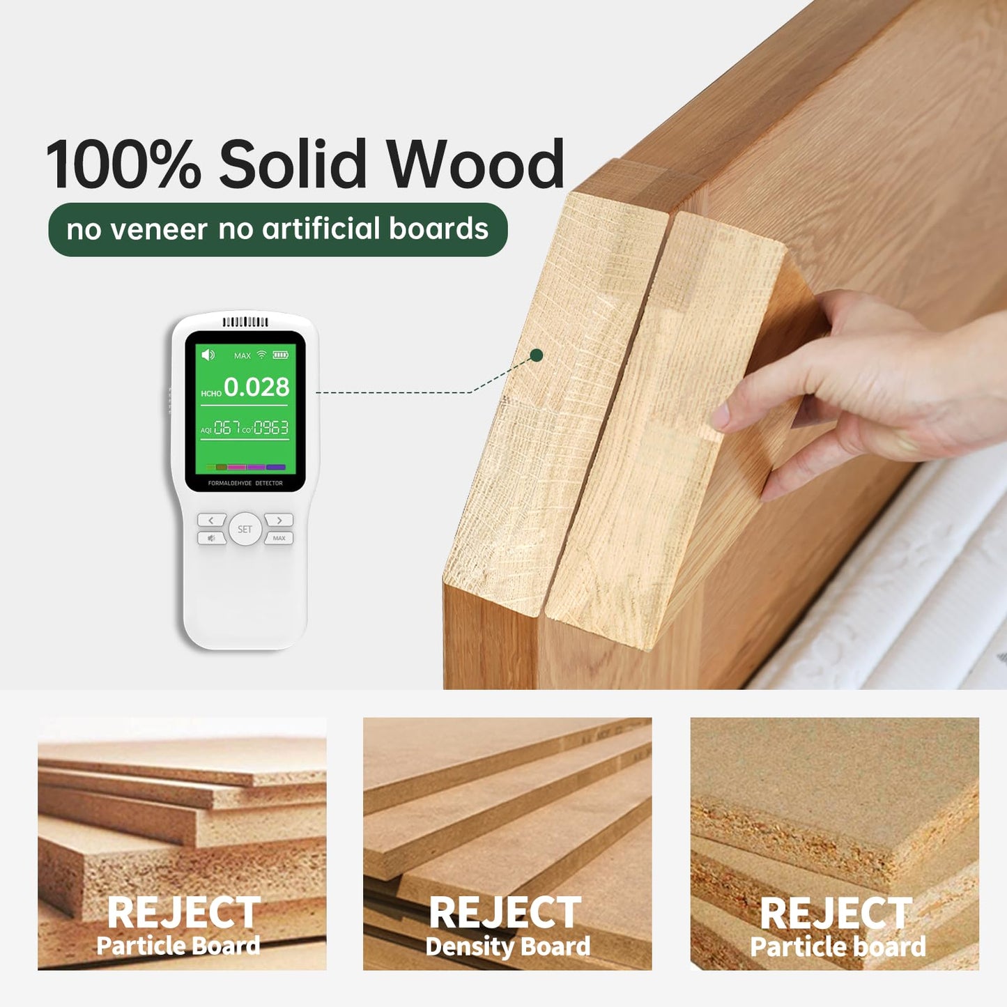 Vadisun 100% Solid Oak Wood Mini Coffee Table, Round Living Room Table Side Table w/Solid Wood Legs, Walnut Mid Century Sturdy Tables for Bedroom Balcony Living Room (23.62" D x 13.78" H)